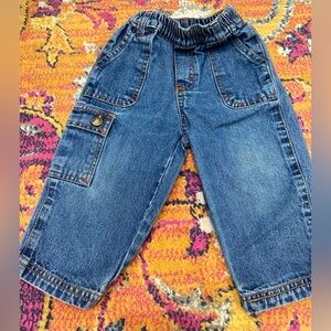 Vintage elastic waist Kids Denim Cargo Pants